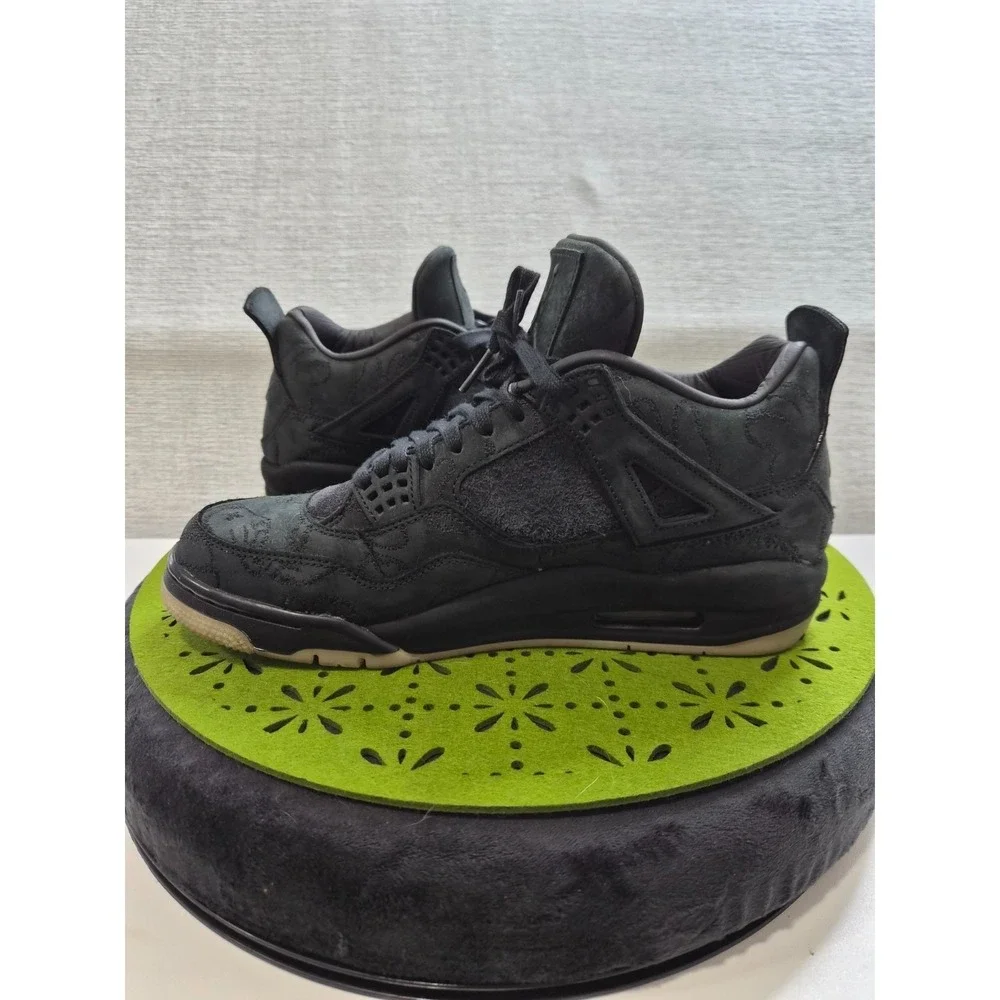 Air Jordan 4 Retro 930155-001 Mens US 9.5 Athletic Shoes Kaws Black Sneakers